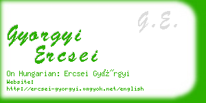 gyorgyi ercsei business card